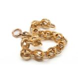 FANCY-LINK GOLD BRACELET, approx. gross wt. 18.5g Comments: mark rubbed, appears to be stamped '15'