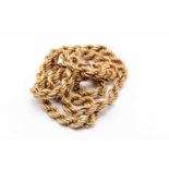 9CT GOLD ROPE TWIST NECKLACE, 39.5cms long, 7.9gms Provenance: private collection Carmarthenshire