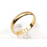 22CT GOLD WEDDING BAND, ring size Q, 3.1gms Provenance: private collection Ceredigion