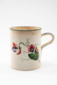 WEMYSS POTTERY TANKARD, painted with sweet pea pattern, base with printed Thomas Goode & Co.