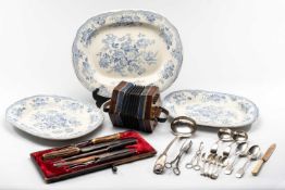 ASSORTED SILVER, ELECTROPLATE & CERAMICS, to include pair George V tablespoons, six various