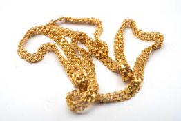 YELLOW GOLD NECKLACE, brick link, 49cms long, stamped '21K', 28.3gms Provenance: deceased estate