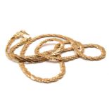 18CT GOLD ROPE TWIST NECKLACE, 45cms long, 13.0gms Provenance: deceased estate Carmarthenshire