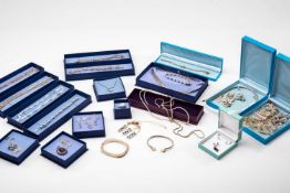 ASSORTED SILVER JEWELLERY, including rings, earrings, bracelets, bangles, and necklaces etc. (qty)
