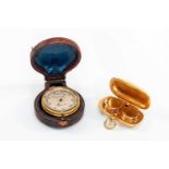 TRAVELLING BAROMETER & SOVEREIGN CASE, barometer with 'Chadburn & Son, Liverpool' on the dial, in