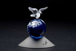 SWAROVSKI MILLENNIUM PLANET VISION 2000, on base signed Anton Hirzinger/2000, 12cms high