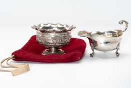 EDWARD VII SILVER SAUCE BOAT, 1904, James Wakely and Frank Wheeler, London, wt. 5.5 ozt approx.,