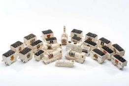 ASSORTED CRESTED CHINA RAILWAY MODELS, including Stephenson's rocket, five other locomotives and