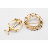 TWO 9CT GOLD BROOCH COIN MOUNTS, scroll design, 9.8gms gross (2) Provenance: private collection