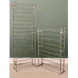GALVANIZED STEEL WINE RACKS (2) - one hundred and two bottle capacity, 179cms H, 59cms W, 31cms