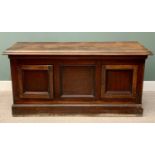MAHOGANY SIDEBOARD BASE - late 19th Century, rectangular top with moulded rim over square central