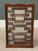 CHINESE HARDWOOD WALL HANGING DISPLAY CABINET - having a single glazed door with multi-shelf and