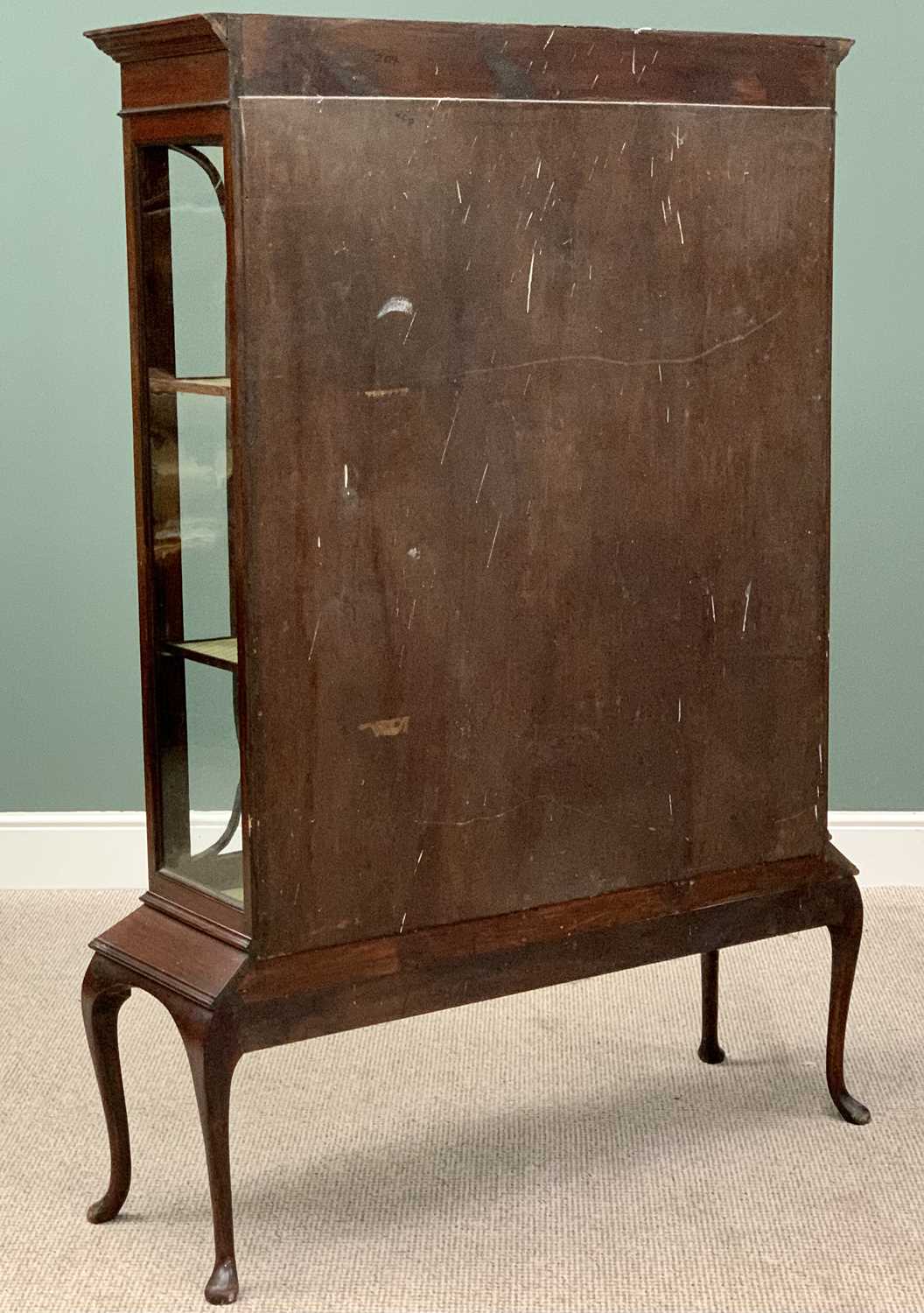 INLAID MAHOGANY DISPLAY CABINET - late 19th Century, moulded cornice over astragal glazed twin - Image 4 of 4