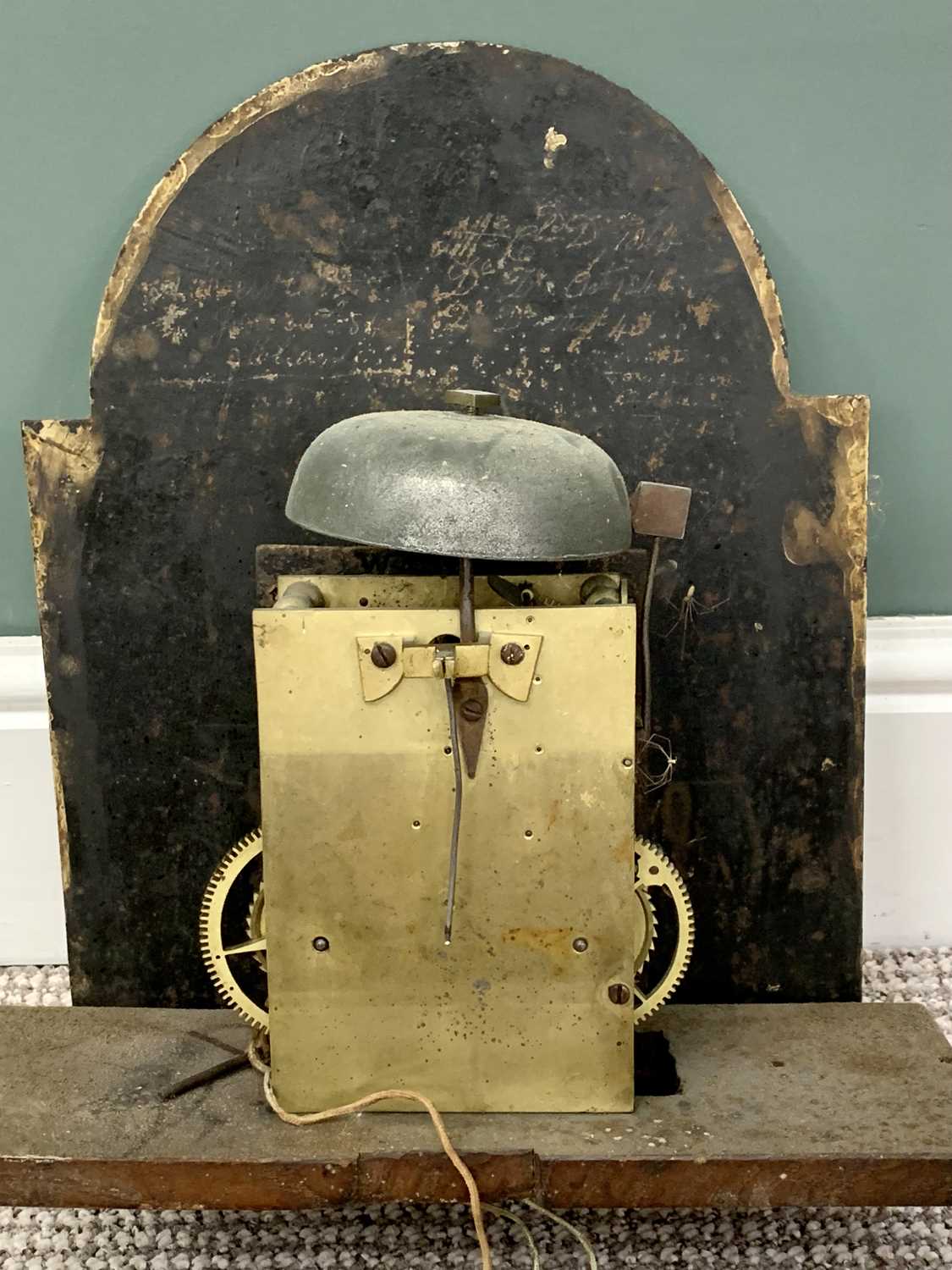 W ROBERTS, TAUNTON, OAK & MAHOGANY LONGCASE CLOCK - mid 19th Century, signed arched painted enamel - Image 7 of 10