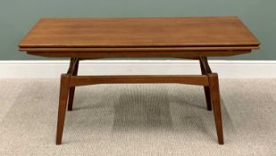 METAMORPHIC MAHOGANY OCCASIONAL TABLE - mid Century, the rectangular top rising and falling, on