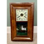 JEROME & CO 19TH CENTURY AMERICAN WALNUT CASED RECTANGULAR WALL CLOCK - with moulded detail,