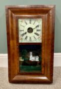 JEROME & CO 19TH CENTURY AMERICAN WALNUT CASED RECTANGULAR WALL CLOCK - with moulded detail,