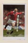 RUGBY GREATS SERIES limited edition (473/500) coloured photo print - Neil Jenkins Wales no.10