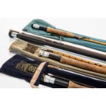 ASSORTED HARDY BROTHERS FLY RODS, comprising 'The Halford Knockabout' rod with Palakona cane, '