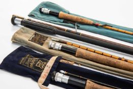 ASSORTED HARDY BROTHERS FLY RODS, comprising 'The Halford Knockabout' rod with Palakona cane, '
