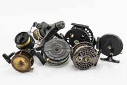 ASSORTED FISHING REELS, including vintage unmarked brass fly reel, Comp 69 fly reel, Comp 69 Fly