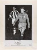 BLACK & WHITE LIMITED EDITION (AP/125) PHOTO PRINT of John Charles leaving the pitch with Ferenc