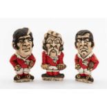 A TRIO OF JOHN HUGHES GROGGS being the famous Pontypool front-row of Charlie Faulkner, Bobby Windsor