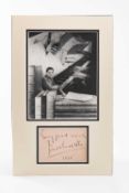 IVOR NOVELLO AUTOGRAPH - together with black and white publicity photograph, the signature in