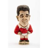 GROGG CARICATURE OF JONATHAN DAVIES standing on titled base, wearing his Wales No.10 kit with