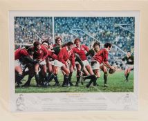 ROBERT HIGHTON limited edition (80/500) coloured print - 'The Lions of '74', showing the match