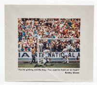 A1 SPORTING MEMORABILIA SIGNED COLOUR PHOTOGRAPH titled verso on COA 'Pele Save' signed by England