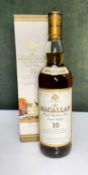 THE MACALLAN 10 YEAR OLD SINGLE MALT SCOTCH WHISKY, level mid neck, believed to be c.2000, sherry