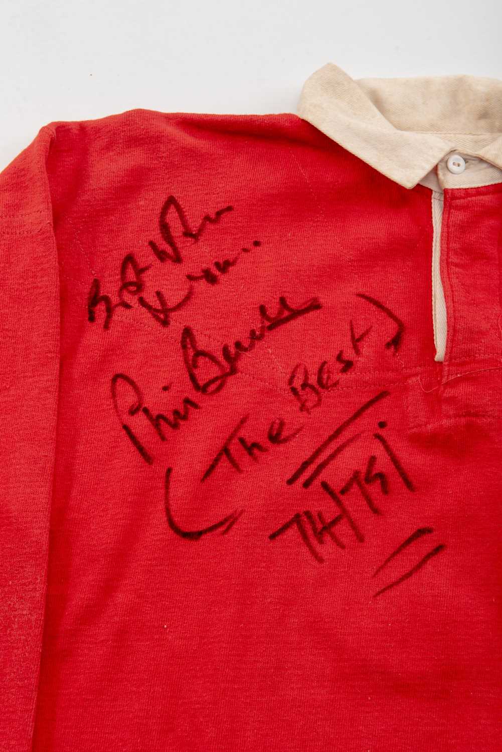 PHIL BENNETT | LLANELLI RFC 1974/75 Llanelli Rugby Union red jersey with white collar believed to be - Image 2 of 4