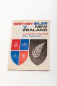 AN OFFICIAL RUGBY UNION BRITISH ISLES V NEW ZEALAND MATCH PROGRAMME, played at Lancaster Park,