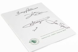 MUHAMMAD ALI INTERNATIONAL BOXING HALL OF FAME OFFICIAL PRESS KIT 1997 - signed by five World