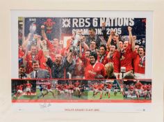 RUGBY GREATS SERIES limited edition (284/500) coloured print - 'Wales Grand Slam 2005', main picture