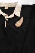 IAN MACRAE | NEW ZEALAND 1963 All Blacks Rugby Union jersey in traditional black with white collar