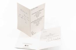 HIS ROYAL HIGHNESS PRINCE WILLIAM - wedding invitation for Saturday, 25th September 1999,