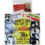 BRIAN CURVIS AND KEN BUCHANAN RELATED BOXING MEMORABILIA, including bronze 1958 Cardiff Commonwealth
