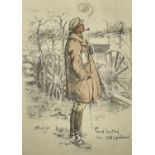 'SNAFFLES' CHARLES JOHNSON PAYNE (1884-1967) 'The Gunner' colour print - with Snaffles blind stamp