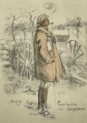 'SNAFFLES' CHARLES JOHNSON PAYNE (1884-1967) 'The Gunner' colour print - with Snaffles blind stamp