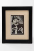 TOMMY COOPER - black and white publicity postcard, signed twice by the Caerphilly-born comedian,