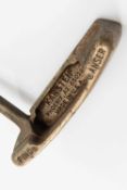 ‡ A PING ANSER BRASS PUTTER with Karsten, Phoenix Az. address, single slot to sole, thick dimpled