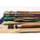 ASSORTED VINTAGE FLY FISHING RODS, comprising 12'6" James Aspindale 'Dalesman' 'Wyedale' 3pc