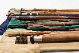 ASSORTED VINTAGE FLY FISHING RODS, comprising 12'6" James Aspindale 'Dalesman' 'Wyedale' 3pc