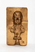 A RARE GROGG MOULD BY JOHN HUGHES FOR A CARICATURE OF BARRY JOHN in gold paint with impressed 'No.10