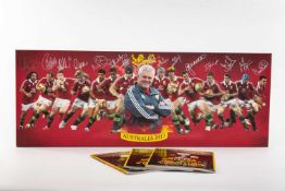 BRITISH LIONS 2013 COMMEMMORATIVE RUGBY UNION PRINT being photographs printed on canvas of the