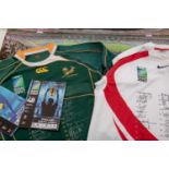 A GOOD MEMORABILIA PACKAGE RELATING TO THE RUGBY WORLD CUP FINAL 2007 BETWEEN SOUTH AFRICA & ENGLAND