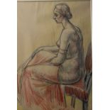 Cecily Hey. “Female nude”. Watercolour & ink. Cicely Hey (1896 - 1980) studied art at the Brussels