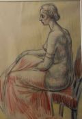 Cecily Hey. “Female nude”. Watercolour & ink. Cicely Hey (1896 - 1980) studied art at the Brussels